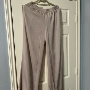 Barefoot Dreams Soft Taupe Wide Leg Pants
